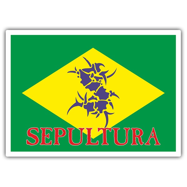 Autocollants: Sepultura + Drapeau du Brésil