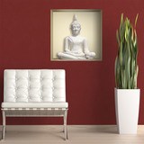 Stickers muraux: Niche Bouddha blanc 3