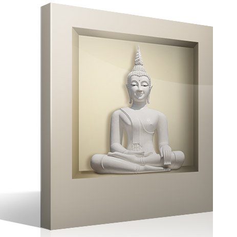 Stickers muraux: Niche Bouddha blanc