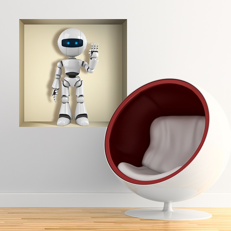 Stickers muraux: Niche avec robot