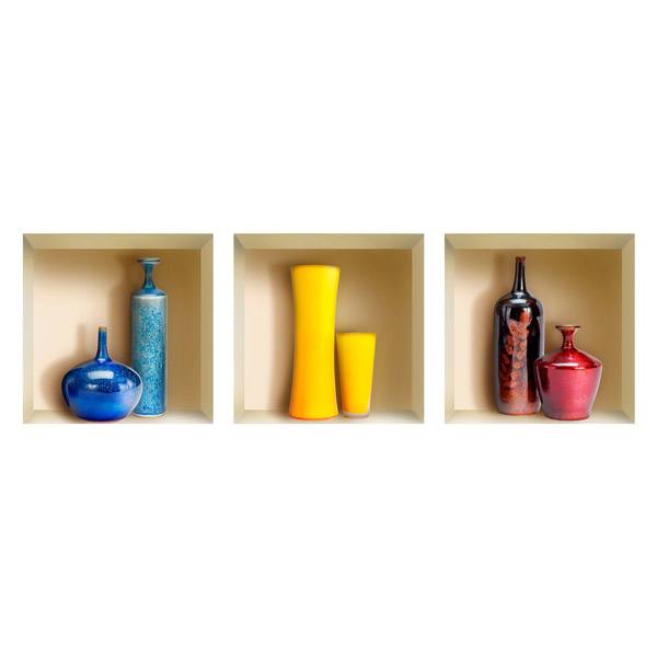 Stickers muraux: Niche Vases Colorés