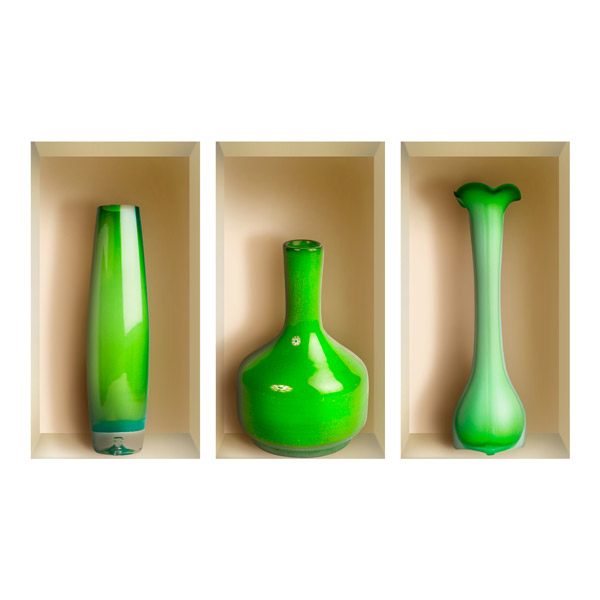 Stickers muraux: Niche Vases Verts