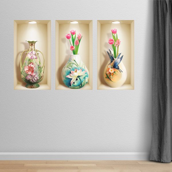 Stickers muraux: Niche Vases Floraux
