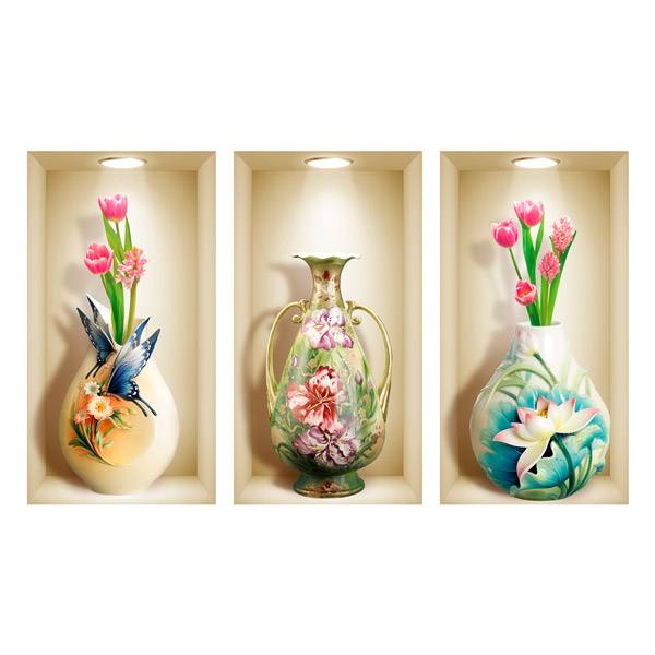 Stickers muraux: Niche Vases Floraux