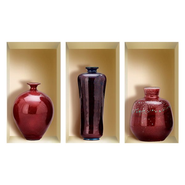 Stickers muraux: Niche Vases Rouges