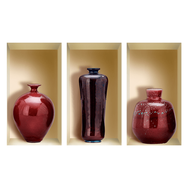 Stickers muraux: Niche Vases Rouges