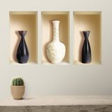 Stickers muraux: Niche Vases Noirs et Blancs 3