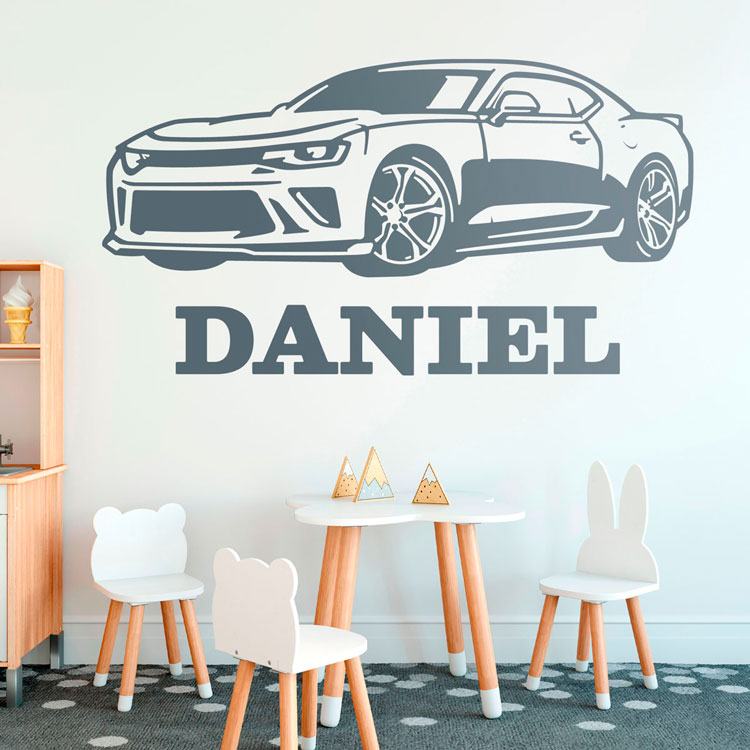 Stickers pour enfants: Voiture de Sport avec Prénom