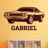 Stickers pour enfants: Muscle Car avec Prénom 2
