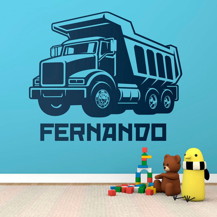 Stickers pour enfants: Camion de chantier personnalisé