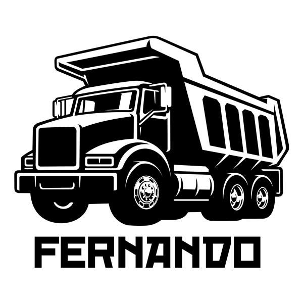 Stickers pour enfants: Camion de chantier personnalisé