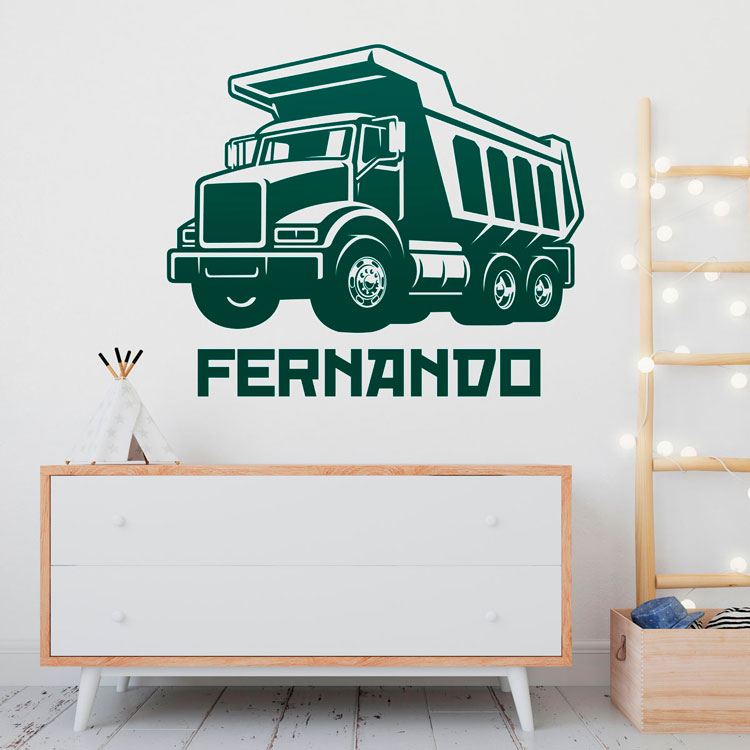 Stickers pour enfants: Camion de chantier personnalisé