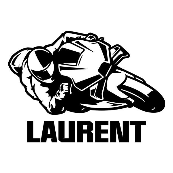 Stickers pour enfants: Moto GP de Course avec Prénom