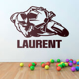 Stickers pour enfants: Moto GP de Course avec Prénom 2