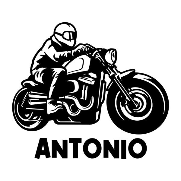 Stickers pour enfants: Moto Chopper Custom Prénom