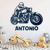 Stickers pour enfants: Moto Chopper Custom Prénom 2