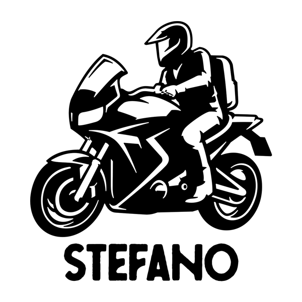 Stickers pour enfants: Moto de Route avec Prénom