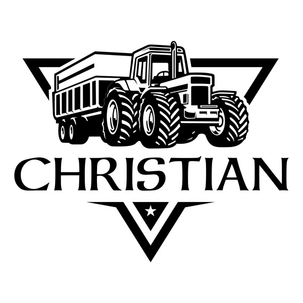 Stickers pour enfants: Tractor con nombre