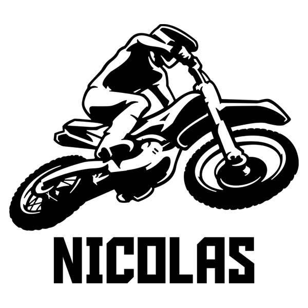 Stickers pour enfants: Motocross avec nom