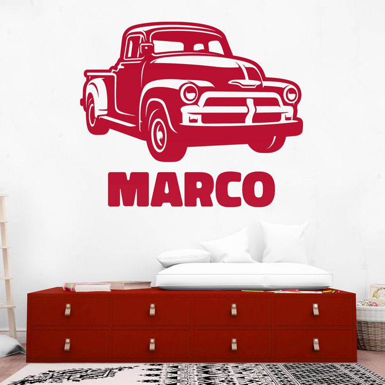 Stickers pour enfants: Chevrolet Pickup avec nom