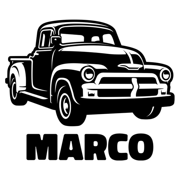 Stickers pour enfants: Chevrolet Pickup avec nom