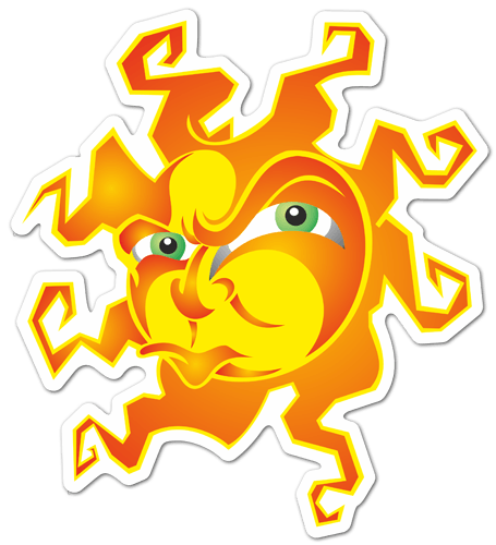 Autocollants: Soleil en colère