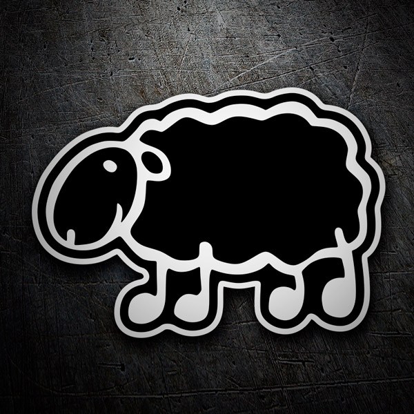 Autocollants: Mouton lacha noir