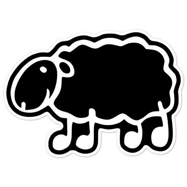 Autocollants: Mouton lacha noir