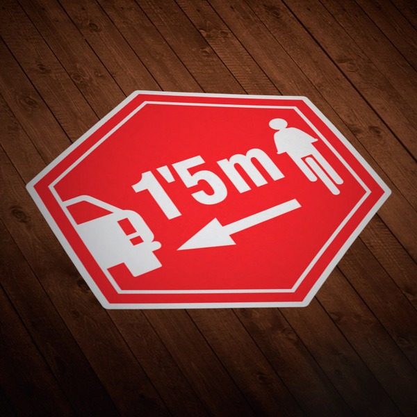 Autocollants: Signalisation 1,5 m pour Cyclistes