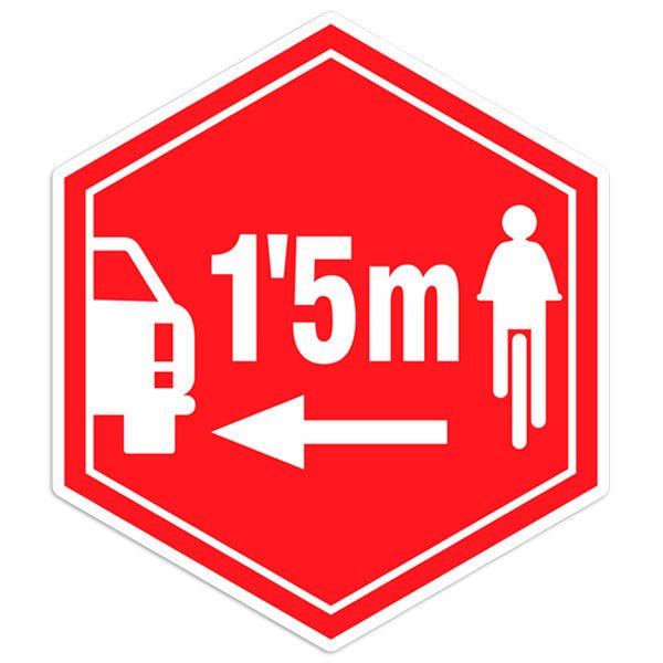 Autocollants: Signalisation 1,5 m pour Cyclistes