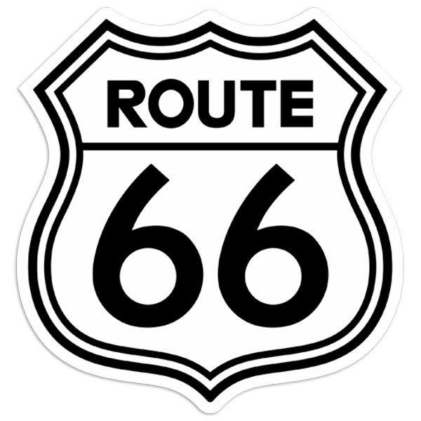 Autocollants: Route 66 Blanc