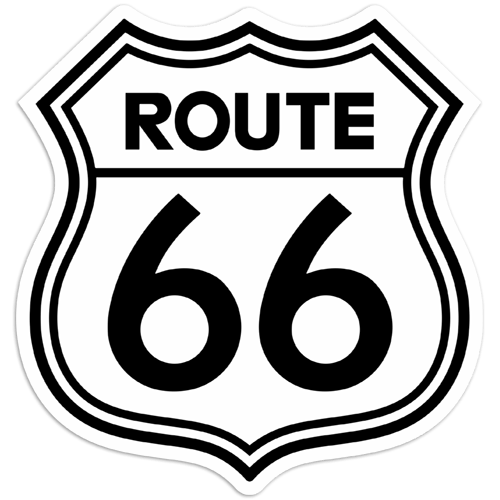 Autocollants: Route 66 Blanc