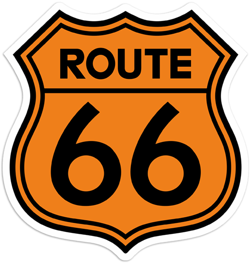 Autocollants: Route 66 orange