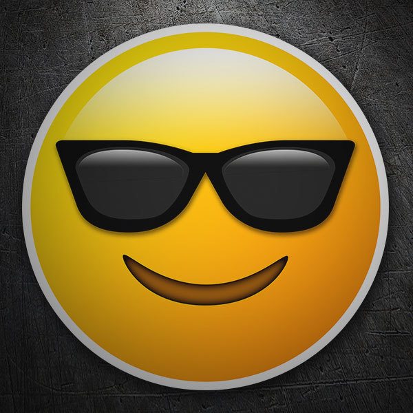 Autocollants: Visage souriant avec des lunettes de soleil