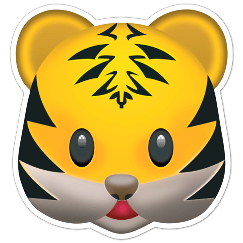 Autocollants: Émoticône Tiger visage