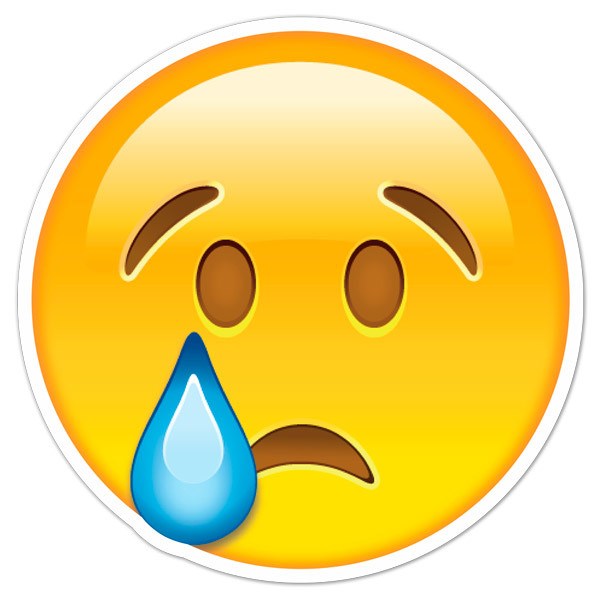 Autocollants: Visage triste qui pleure