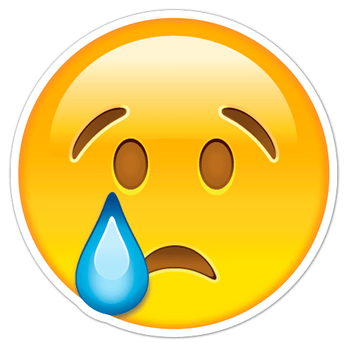 Autocollants: Visage triste qui pleure