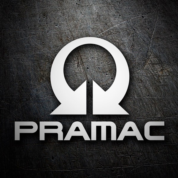 Autocollants: Logo Pramac avec &eacute;l&eacute;ments angulaires