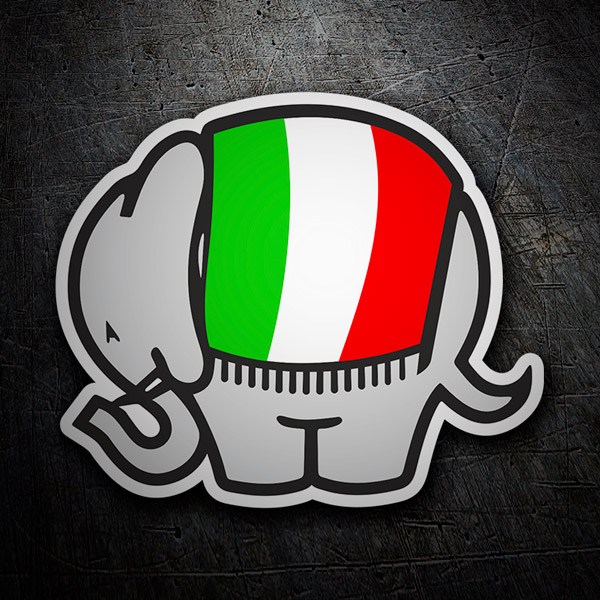 Autocollants: Eléphant de Cagiva drapeau italien 1