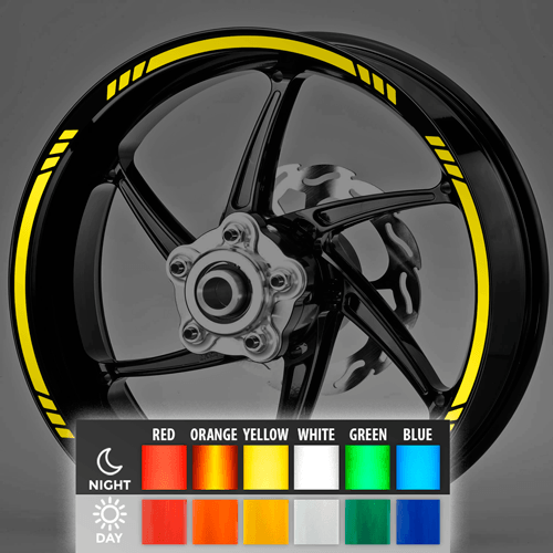 Autocollants: Bandes réfléchissantes pour jantes MotoGP Style 3