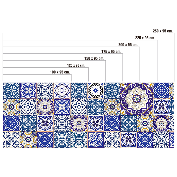 Stickers muraux: Carreaux de mosaïque indigo