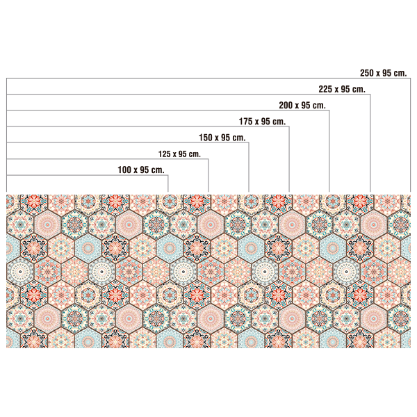 Stickers muraux: Hexagones pastels