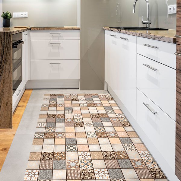 Stickers muraux: Carreaux de couleur orange