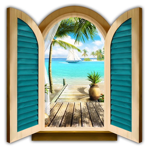 Stickers muraux: Fenêtre Paradis de la mer
