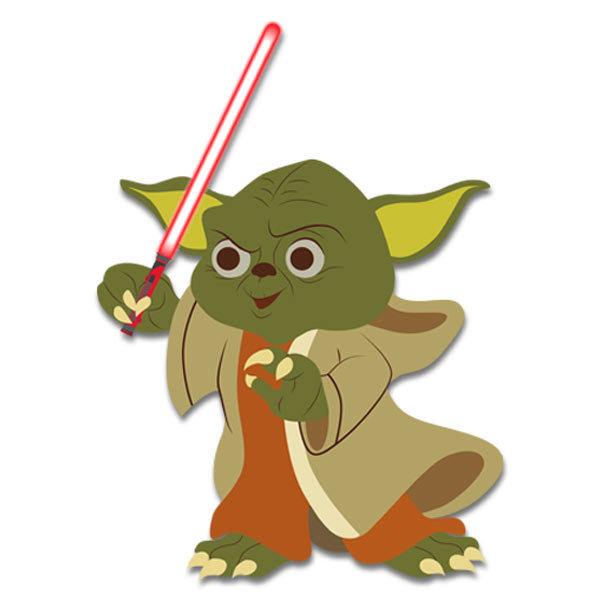 Stickers pour enfants: Yoda avec sabre laser