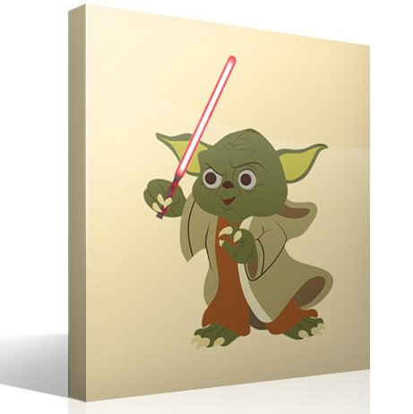 Stickers pour enfants: Yoda avec sabre laser