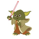 Stickers pour enfants: Yoda avec sabre laser 6