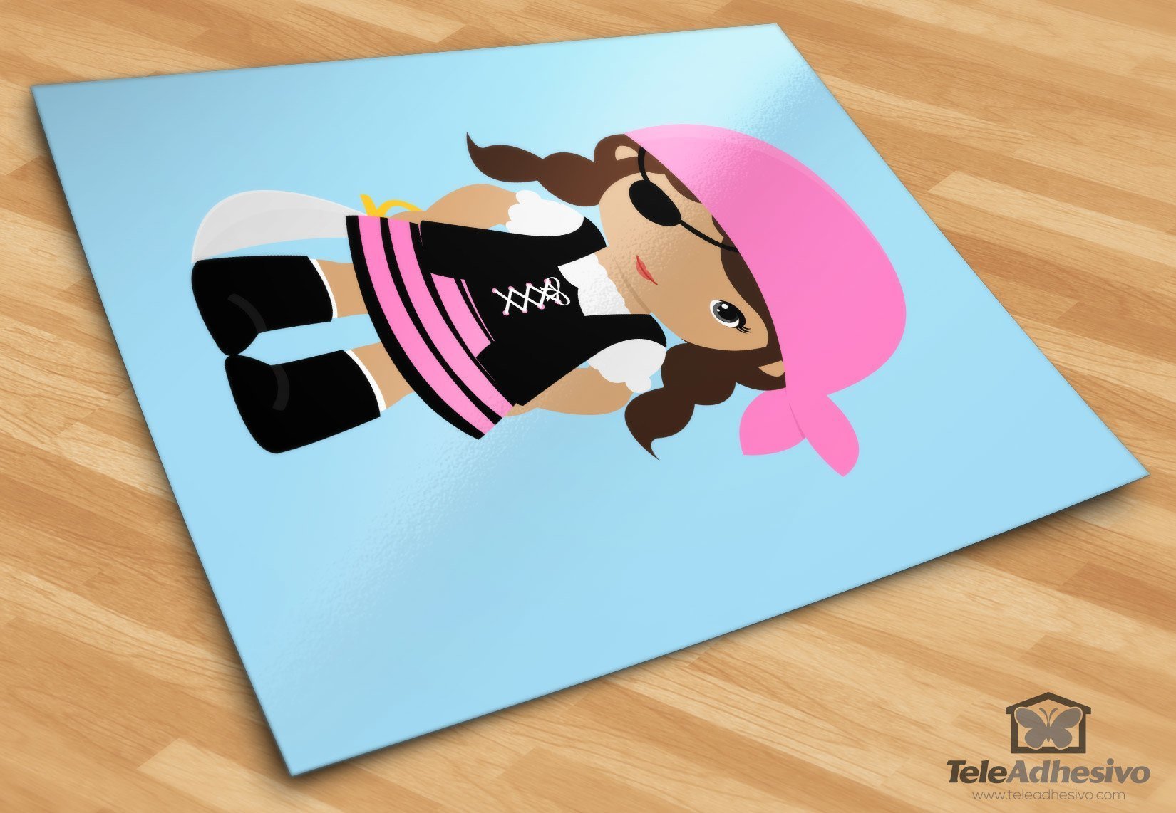 Stickers pour enfants: Tache rose Buccaneer