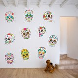 Stickers muraux: Kit de 8 crânes mexicains 3