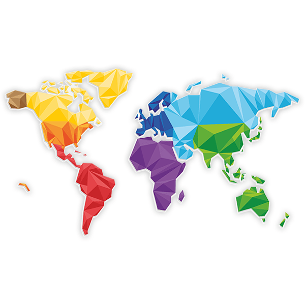 Stickers muraux: Carte du monde géométrique